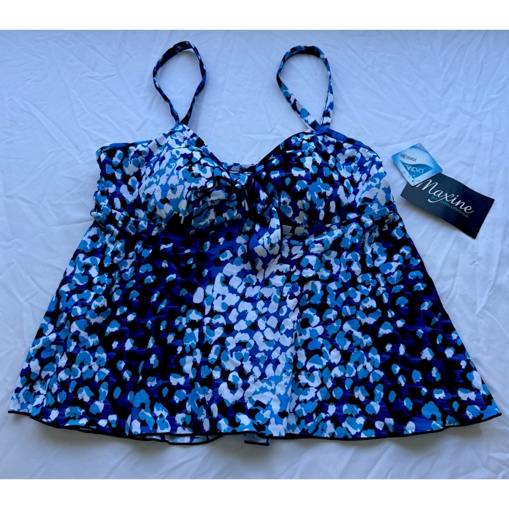 Maxine of Hollywood Tankini Swim Top Women's Size 12 Beach Vacation Resortwear